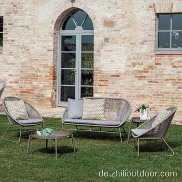 Aluminium wasserdichter Patio-Ratan-Seilsofa-Garten